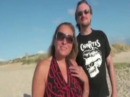 French mature gang-fucked on the beach