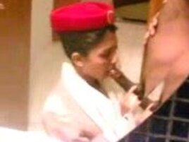 Emirates Airline Hostess Deep-Throat her manager