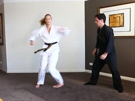 Kicking His Ballsack Using Karate