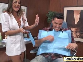 Busty dentist August Ames hard pounded
