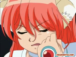 Furry anime poked from behind