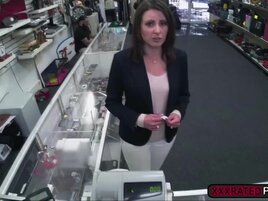 Brunette Milf sells her ring and gets fucked in a pawnshop