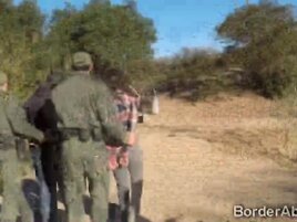 Border officers team up to fuck a Latina immigrant teen