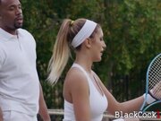 Big boobs teen August Ames interracial after playing tennis