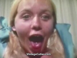 Big-Titted Teenager with Wooly Vagina in Hard-Core Activity masturbation(1970s Vintage)