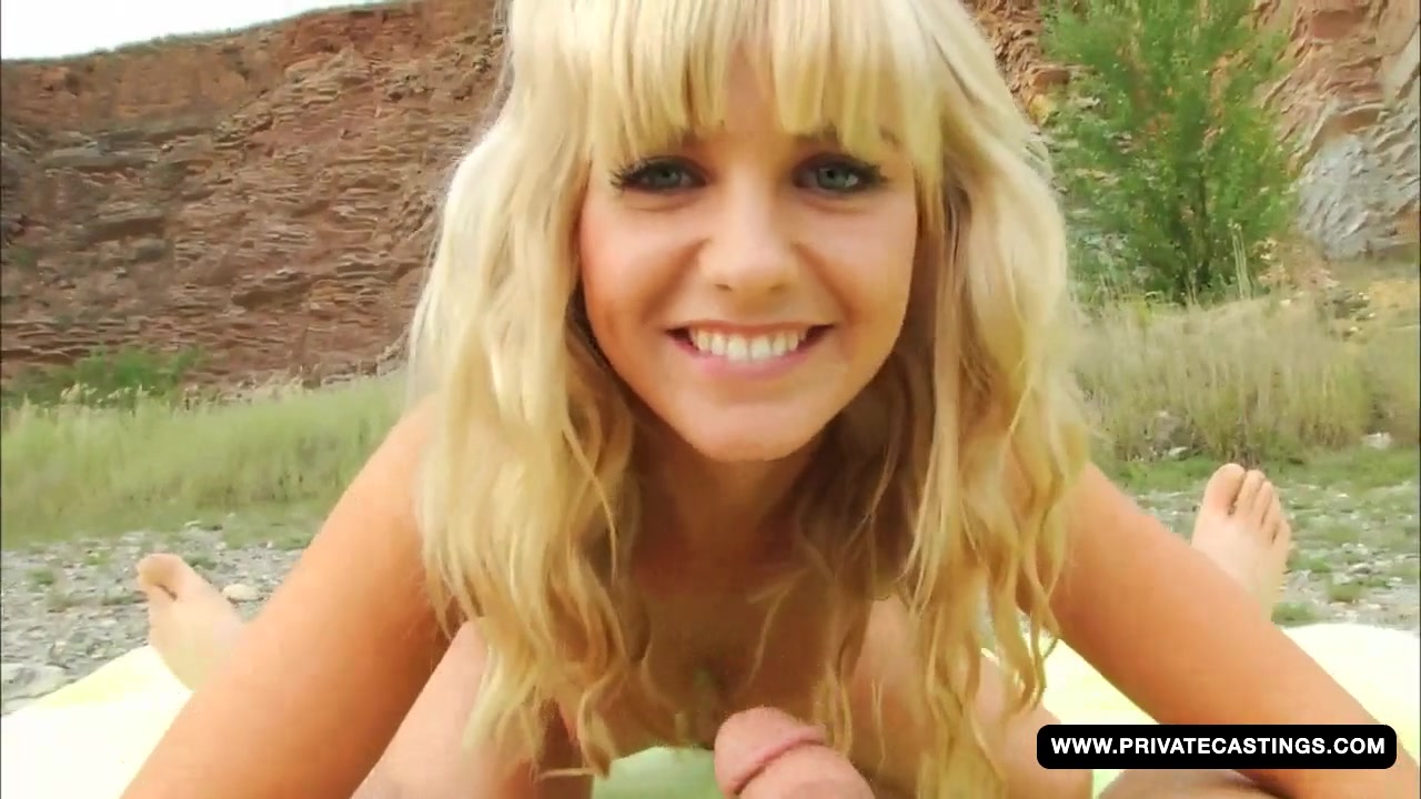 Future pornstar fucks outdoors and tastes cum