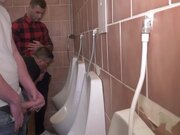 German hunks use sex addicted gay in the toilet