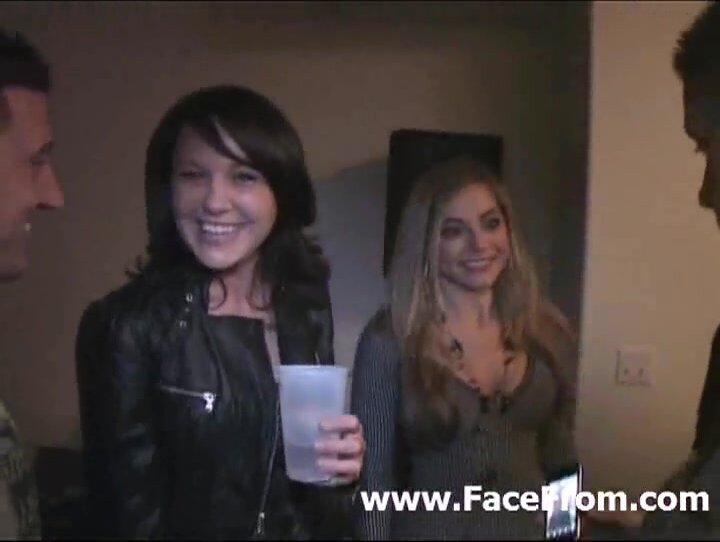 Curvy chesty blonde enjoys sex at a home party
