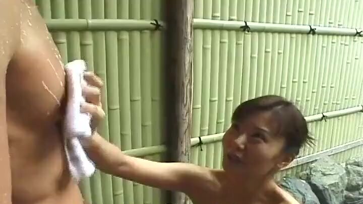 Oriental woman caresses the virgin penis