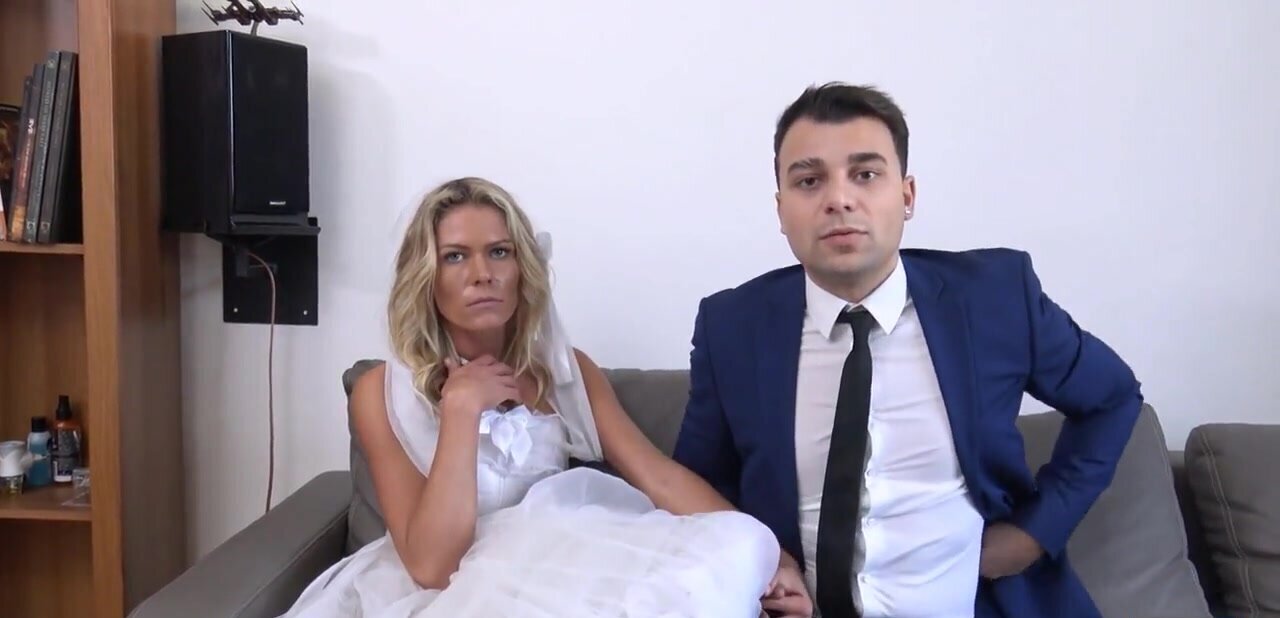 Married blonde pay off the debt by having cuckold sex
