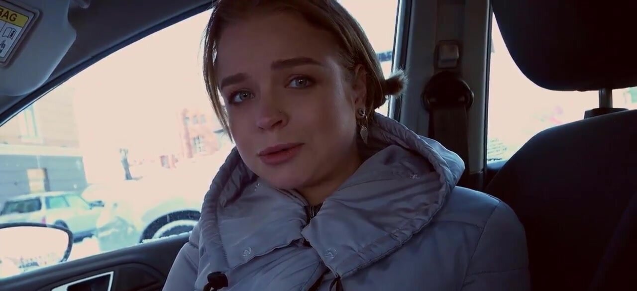Russian teen gives a blowjob in car and home