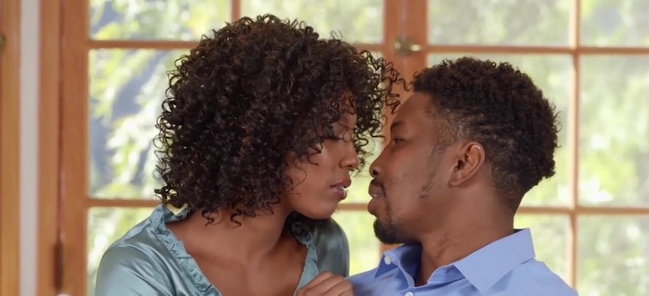 Ebony teen shares big black cock with horny stepmom