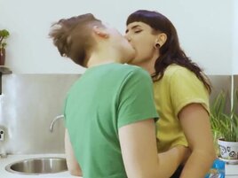 Girlfriend lick each other's bush all over the house