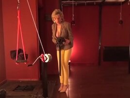 BDSM video of mature slave with big boobies