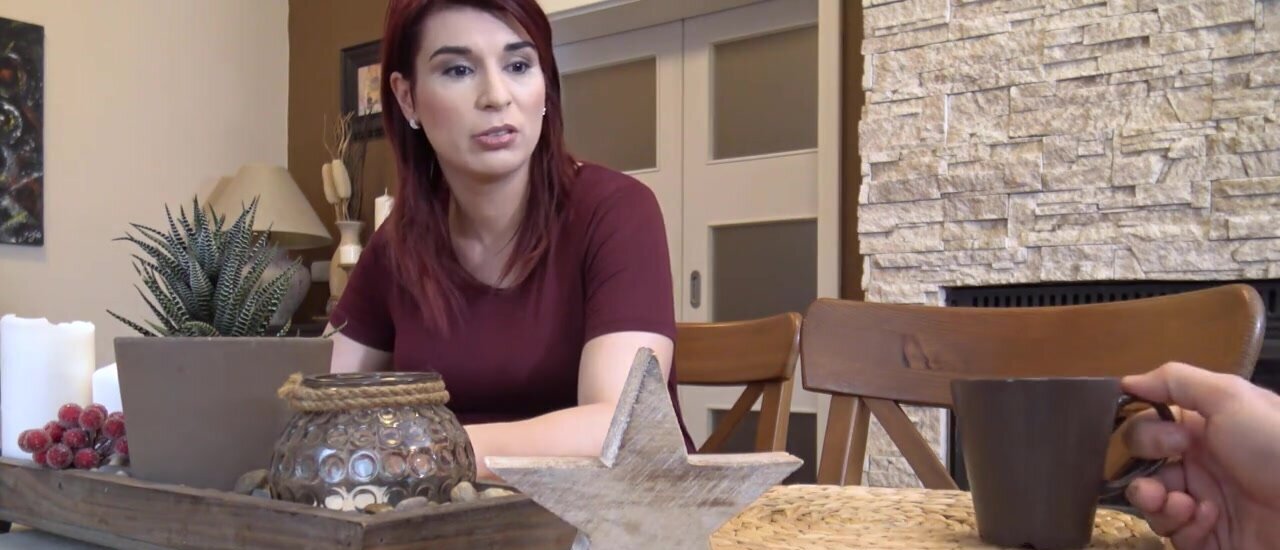 Pregnant redhead has to fuck the agent to get a loan