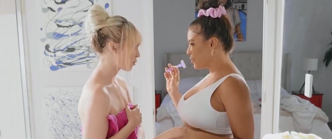 Lilly Bell shaves her legs in preparation for the sex