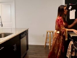 Dava Foxx goes in the kitchen to get fucked from behind