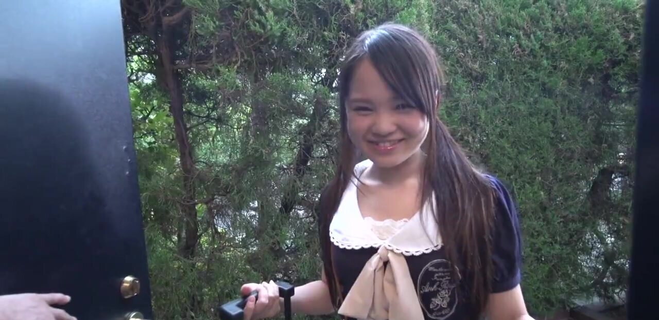 Cute Asian maid is sucking a dick in point of view