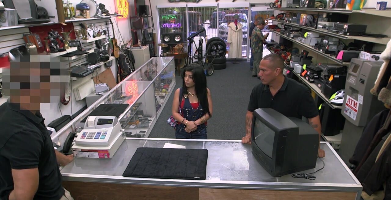 Thick brunette is fucked by the pawn shop owner in POV