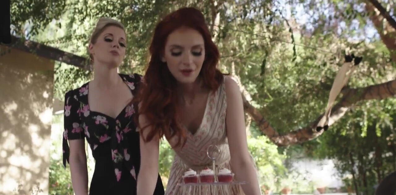 Devilsfilm porn video – Charlotte Stokely and Maya Kendrick licking while outside