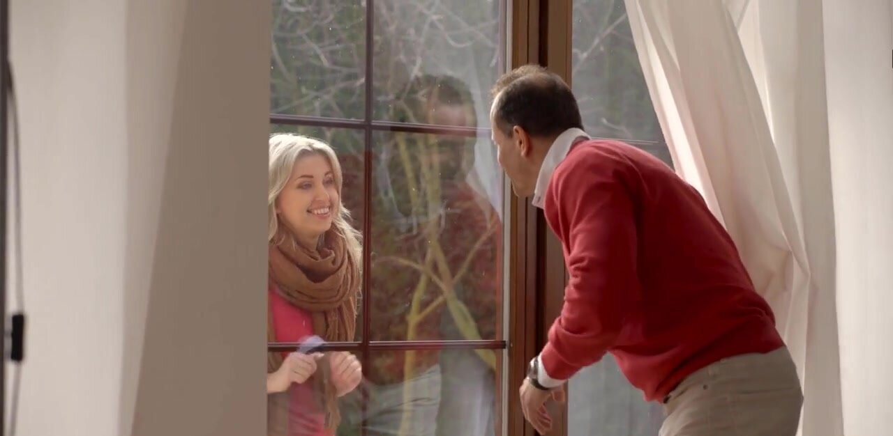 Older man gets his dick sucked by a perverted blonde