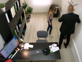 The hidden camera caputres the action in the office