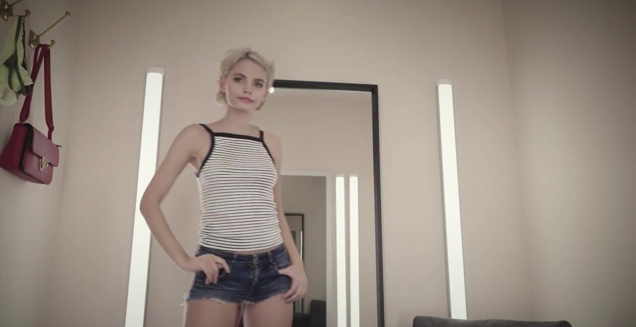 Petite babe looks hot and gets caught while masturbating