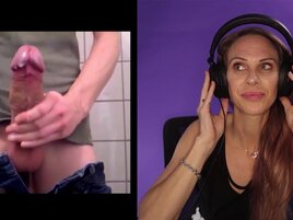 Vicky reacts to a compilation of dudes masturbating