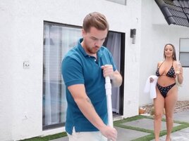 Sofi Ryan seduces the pool boy with her MILF body