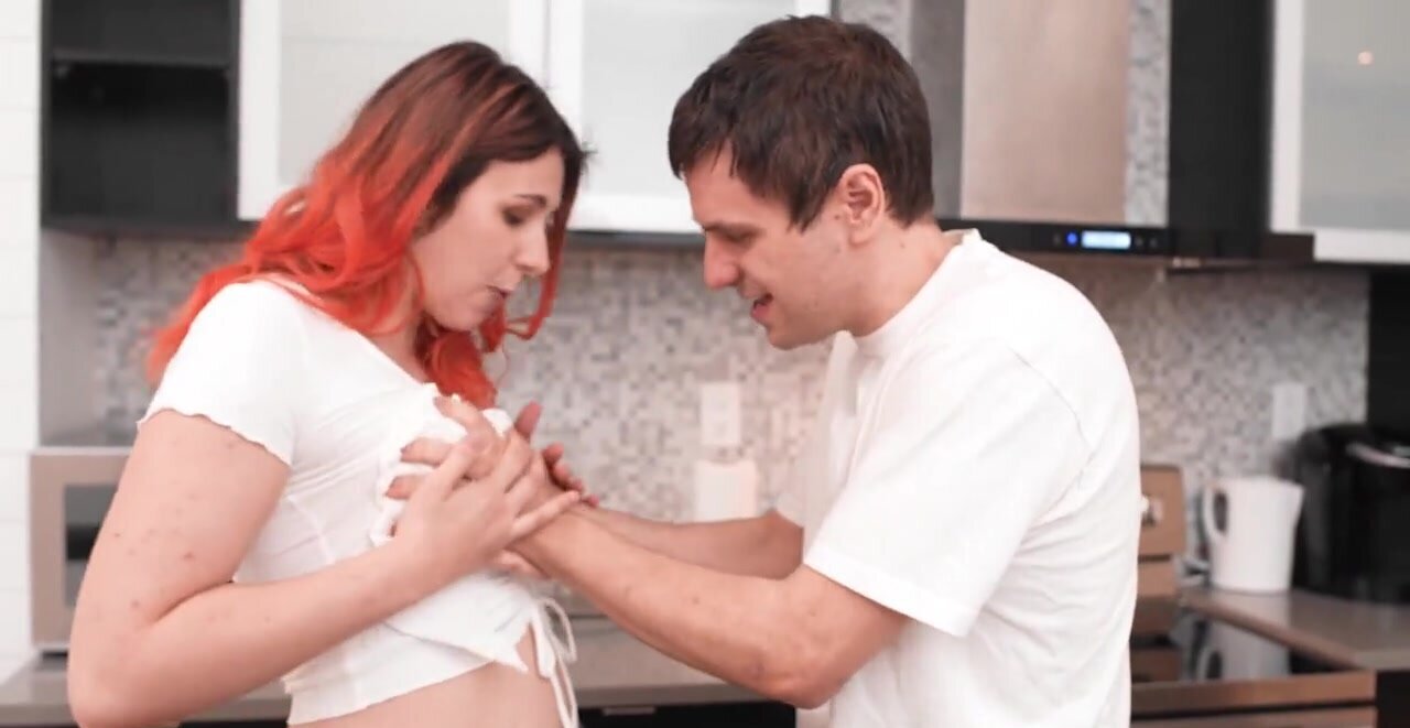Very thick redhead with a fat ass getting used in the kitchen