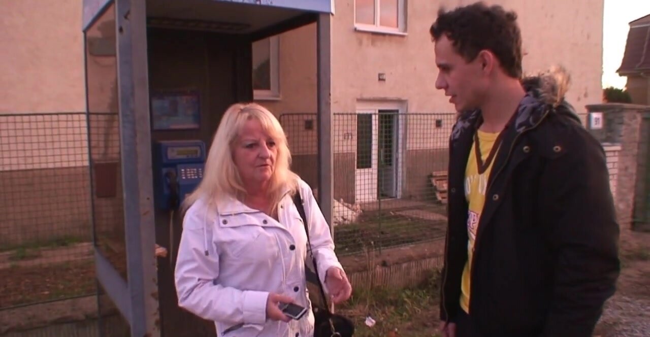 Whorish old blonde riding a young dick like a professional