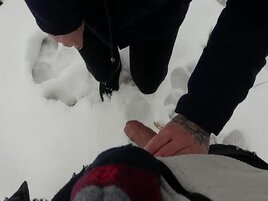 Approaching a German girl in the winter for a POV BJ