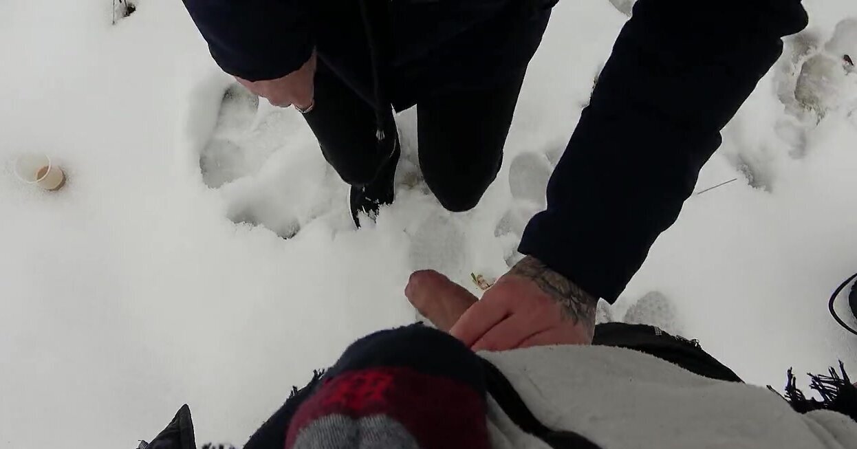 Approaching a German girl in the winter for a POV BJ