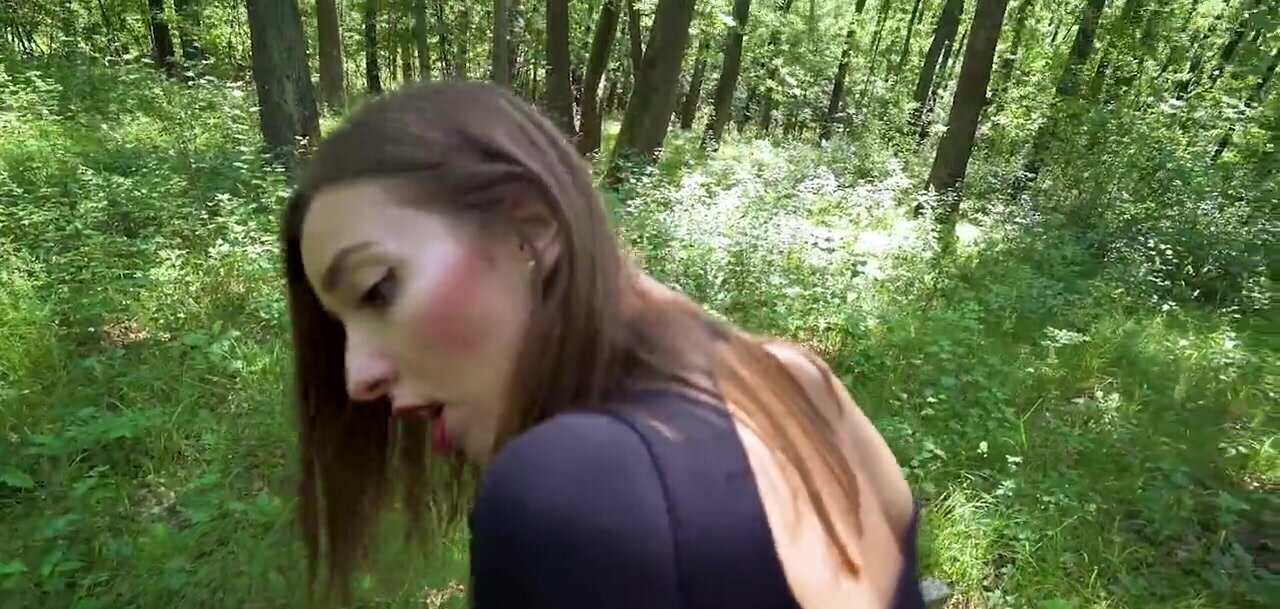 Sweet Bunny prefers fucking in the woods and that is HOT