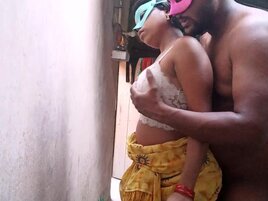 Amateur Indian couple are making a sex tape while at home