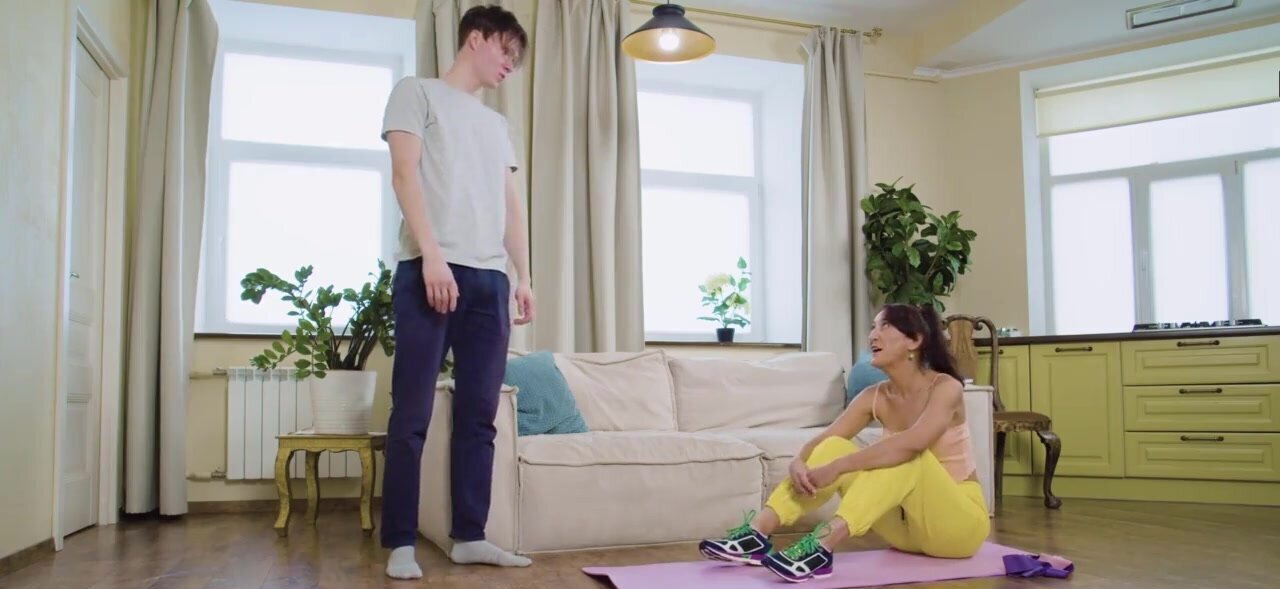 Geeky older gal is going to fuck this boy fucking senseless