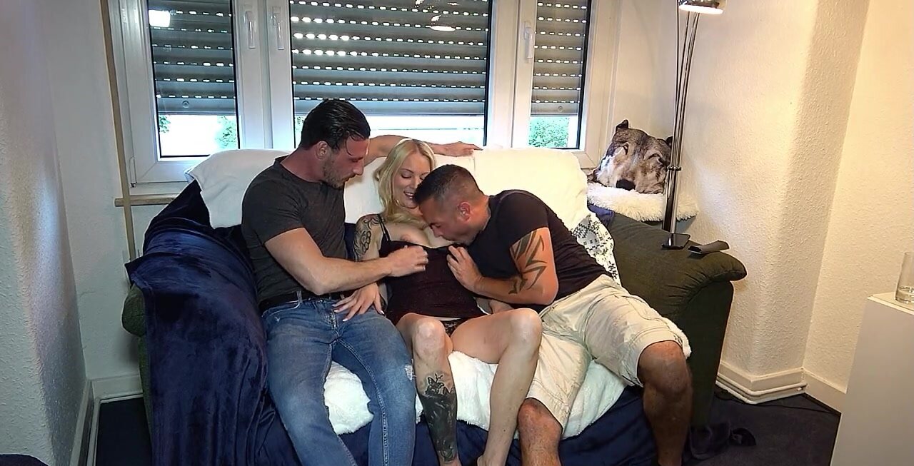 True amateur porn with two dudes fucking a German hottie