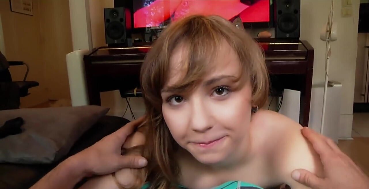 Adorable redhead shoves his throbbing cock in her mouth