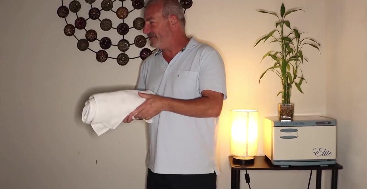 Skinny blondie prepping for a nice fuck with an old man