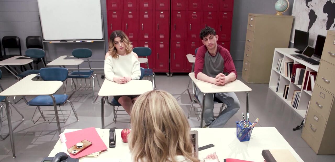 Two students are going to fuck a kinky principal in FFM