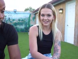 Tight blonde with a tighter ass gets blacked hard