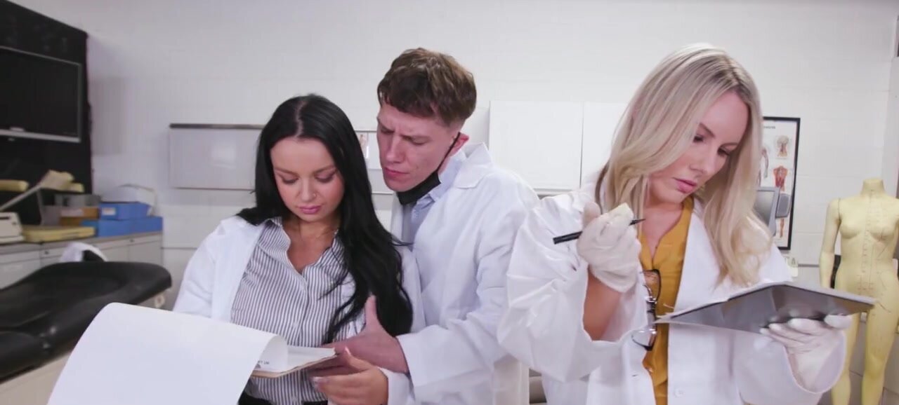 Slutty scientists are going to get fucked in an FFM scene
