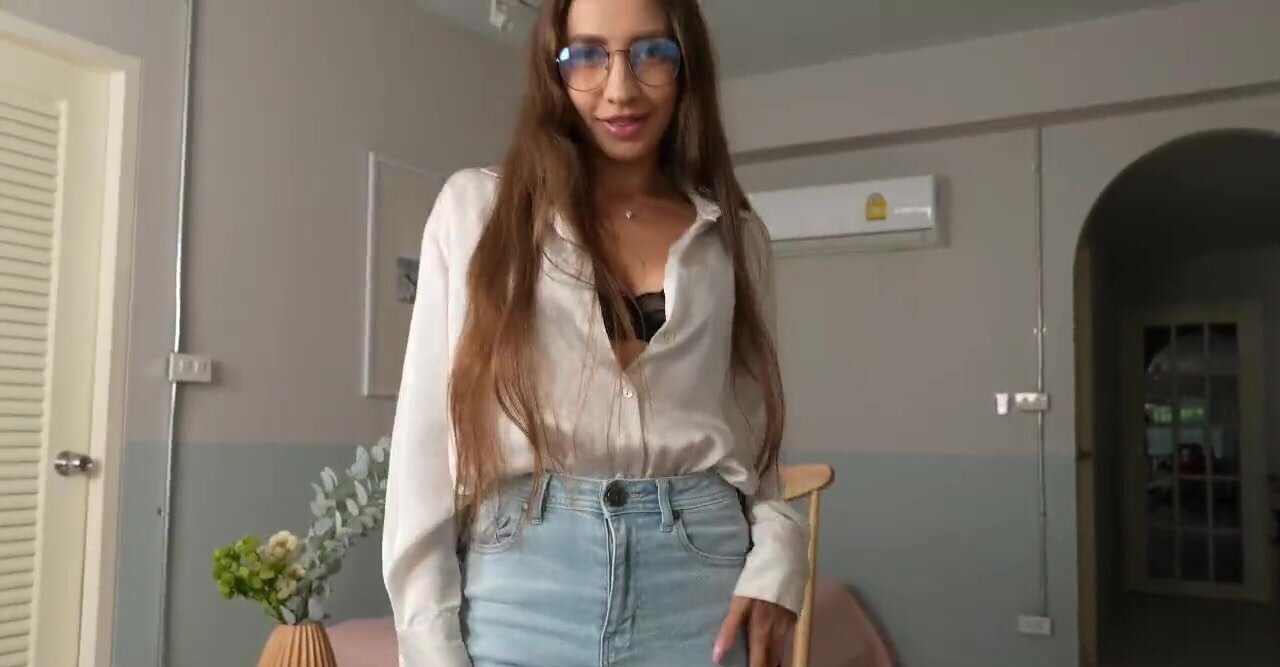 Geeky girl with sexy lingerie is ready to get blasted