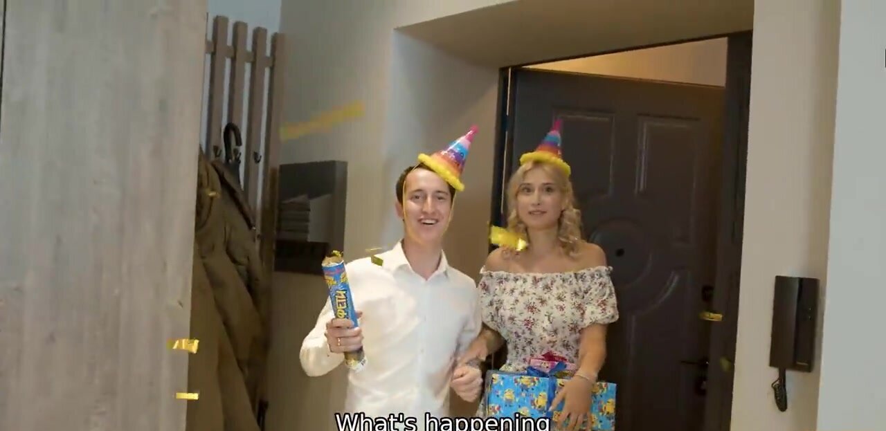 Girl is ready to cuckold her man during a celebration