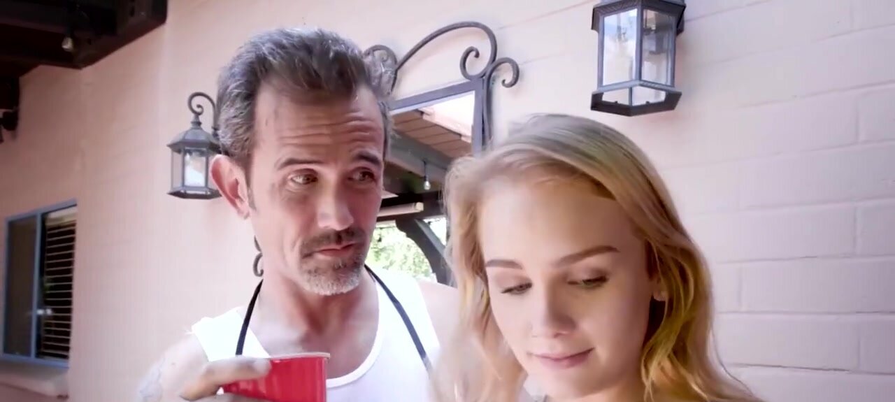 Stepfamily pleasure with two barely legal stunners