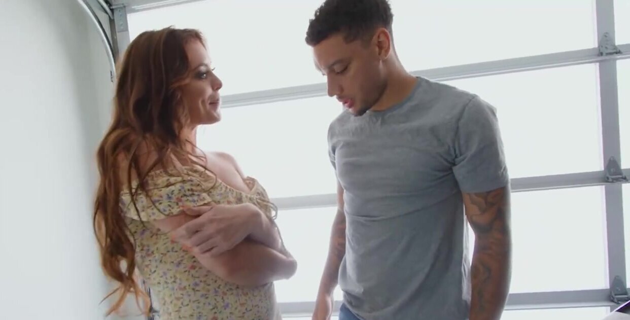 Red hair girl easily seduces a guy with a REAL throbber