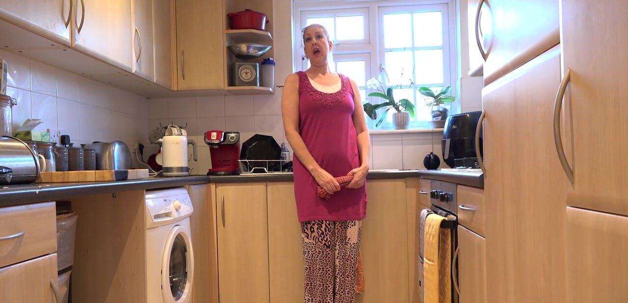Bright and early tease from Maggie Moon in the kitchen