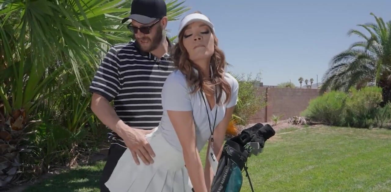 Sexy teen Katie Kush gets fucked on a golf field by her dad
