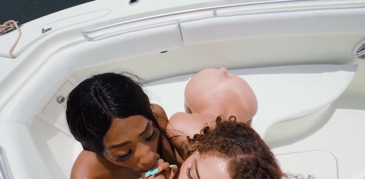Lucky guy goes on a yacht trip with three horny whore