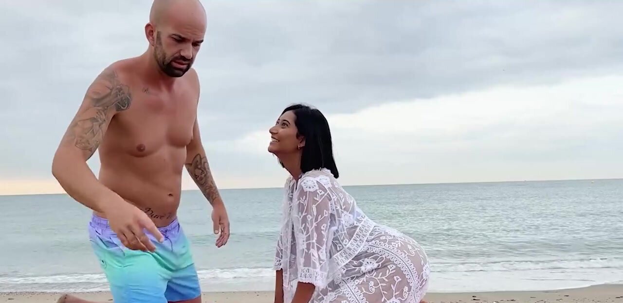 Complete stranger gets to fuck her hole on the beach